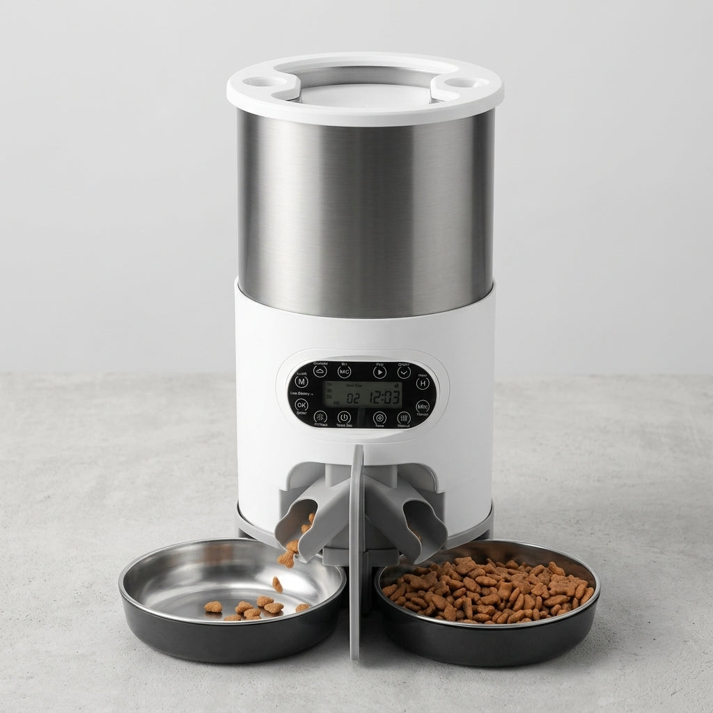 Automatisk husdjursmatare - Produktpresentation i studio